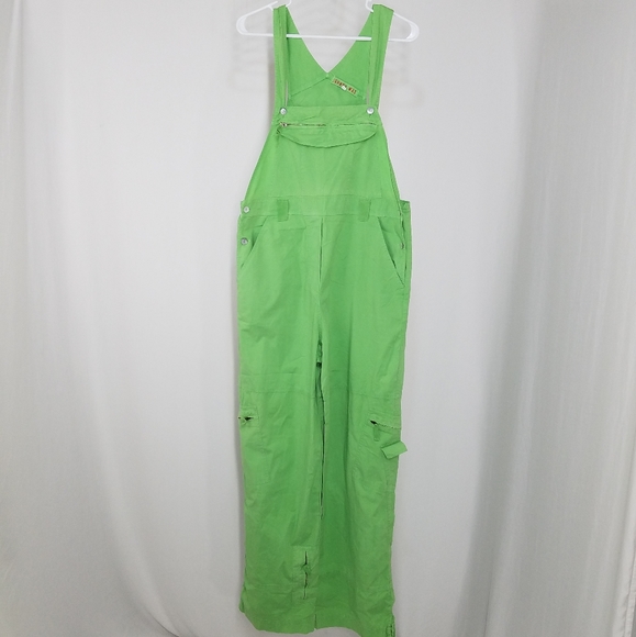 Johnny Was Denim - 90's Johnny Was Overalls Green Utility Small Retro